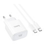 Зарядний пристрій HOCO C76A Pro Majestic USB-C PD30W + cable USB-C to USB-C White (6942007616324) Зарядний пристрій HOCO C76A Pro Majestic USB-C PD30W + cable USB-C to USB-C White (6942007616324)