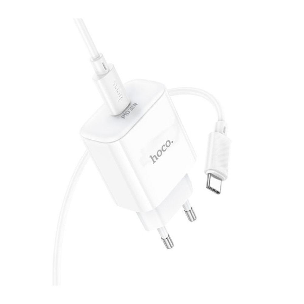 Зарядний пристрій HOCO C76A Pro Majestic USB-C PD30W + cable USB-C to USB-C White (6942007616324)