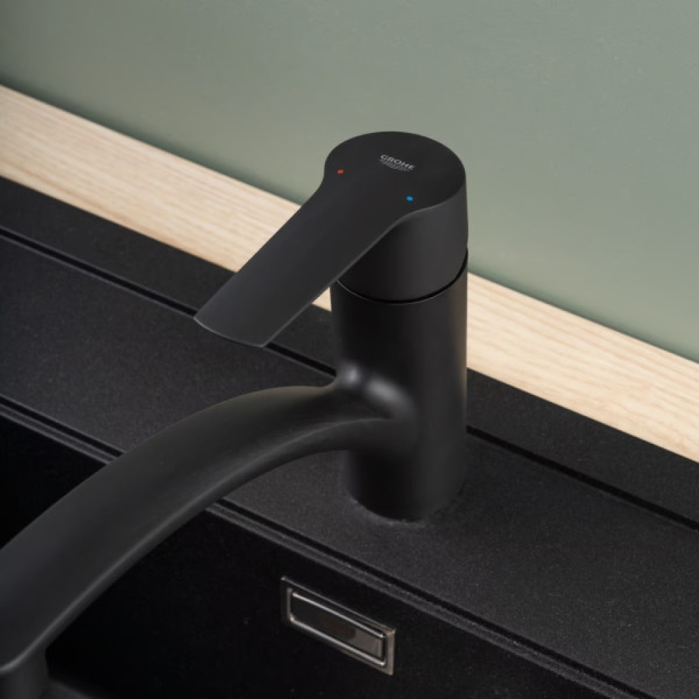 Змішувач для кухні Grohe Start, довж.виливу - 226мм, поворотний, 1важіль, чорний