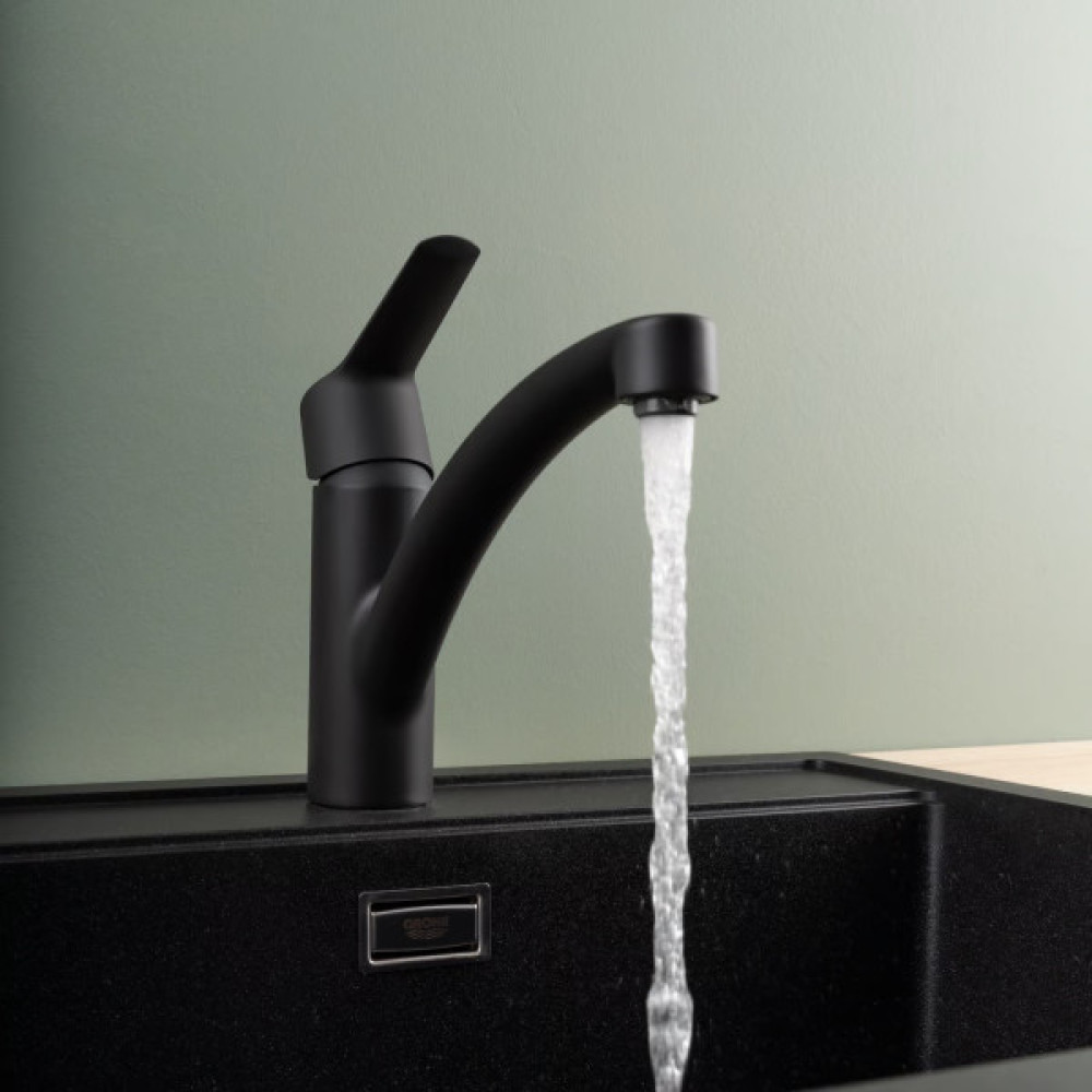 Змішувач для кухні Grohe Start, довж.виливу - 226мм, поворотний, 1важіль, чорний
