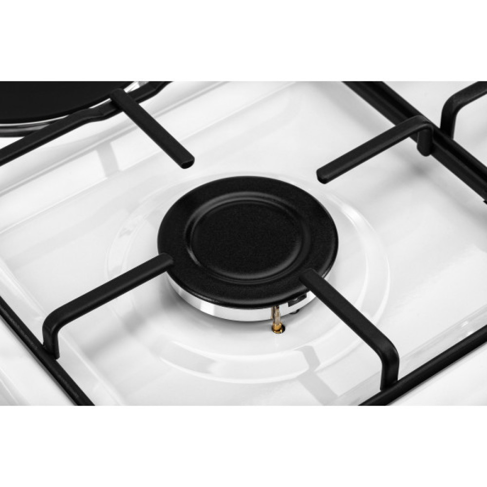 Плита ARDESTO комбі 3 газ + 1 електро, 64л, 60x60см, підсвічування, форсунки LPG (підключення газового балона), знімні направляючі, білий