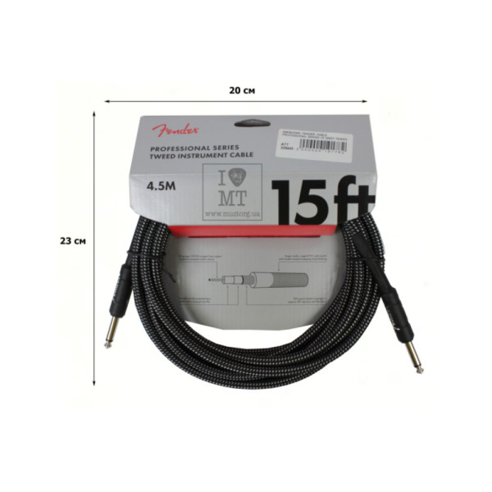 Інструментальний кабель Fender Cable Professional Series 15' Grey Tweed (228449)