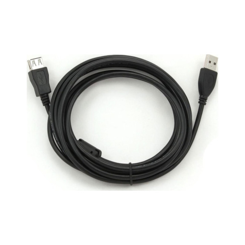 Дата кабель USB 2.0 AM/AF 3.0m ferrite black Voltronic (YT-AM/AF-3.0B)