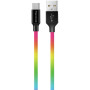 Дата кабель USB 2.0 AM to USB-C 1.0m multicolor ColorWay (CW-CBUC018-MC)