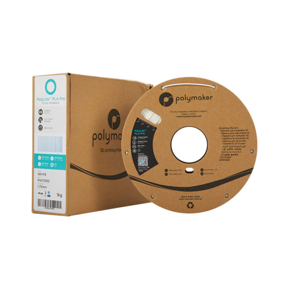 Пластик для 3D-принтера Polymaker PLA POLYLITE PRO 1,75mm 1kg WHITE (PA07002)
