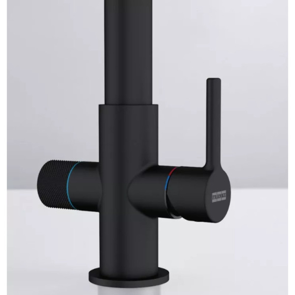 Змішувач для кухні Franke Lina L Clear Water 2.0, довж.виливу - 254 мм, поворотний, 1 важіль , чорний матовий