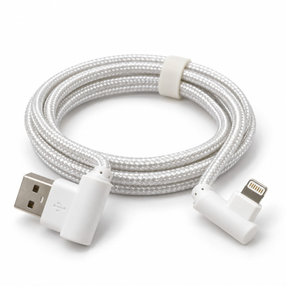 Дата кабель USB 2.0 AM to Lightning 1.0m 2.4A textile 90° corner white XoKo (XK-CTL-005-WH)
