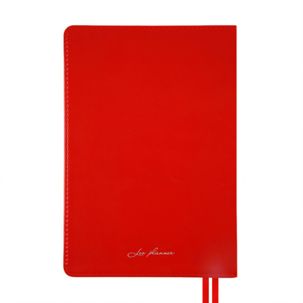 Тижневик Leo planner А5 датований 2026 "Aldento", інтегральний, червоний, 368 сторінок (252671)