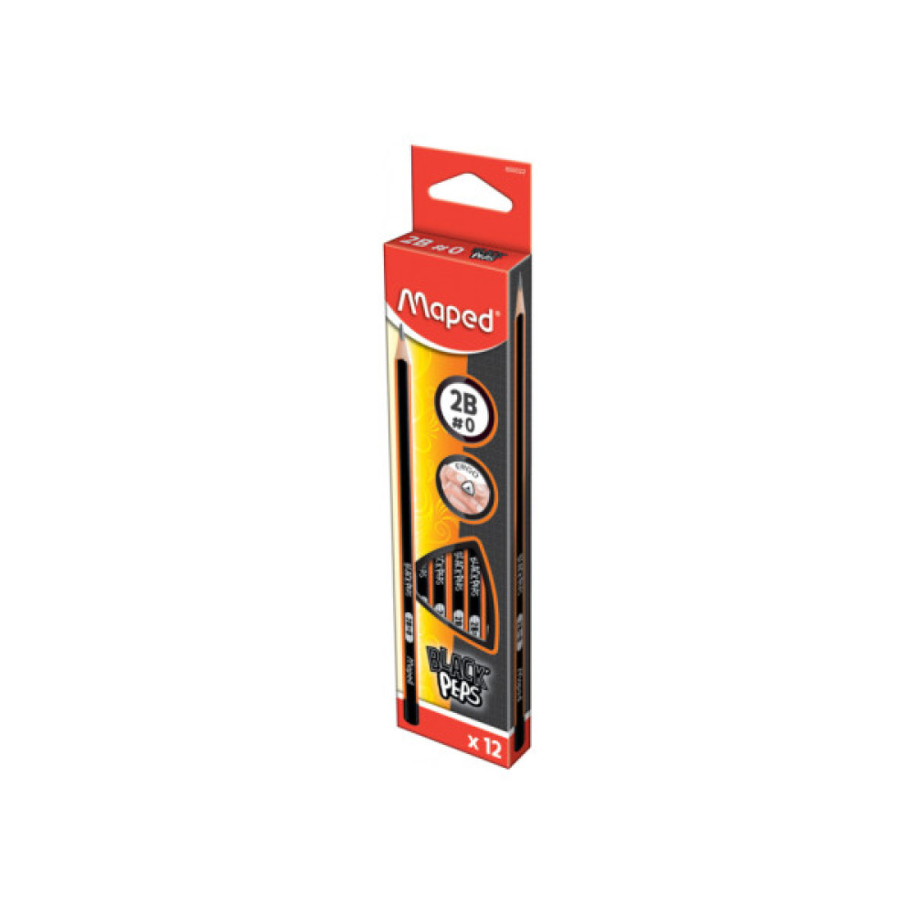 Олівець графітний Maped BLACK PEPS, 2B, без ластика (MP.850022)