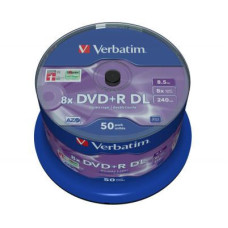 Диск DVD Verbatim 8.5Gb 8X CakeBox 50 шт MATT SILVER SURFACE (43758)