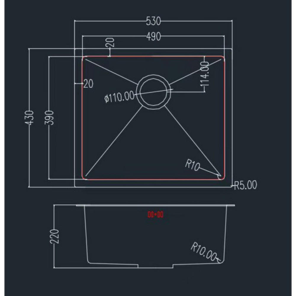 Мийка кухонна GRANADO Under top MAX STEEL S201 black (GS07201B)