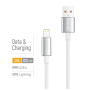 Дата кабель USB 2.0 AM to Lightning 2.0m 3A zinc alloy braided white ColorWay (CW-CBUL099-WT)