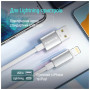 Дата кабель USB 2.0 AM to Lightning 2.0m 3A zinc alloy braided white ColorWay (CW-CBUL099-WT)