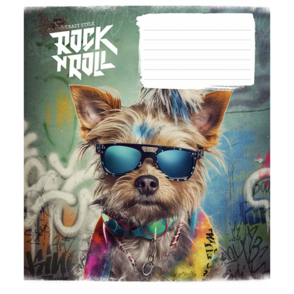 Зошит Школярик Rock star 12 аркушів коса лінія (012-3277L)