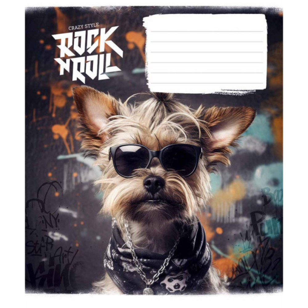 Зошит Школярик Rock star 12 аркушів коса лінія (012-3277L)