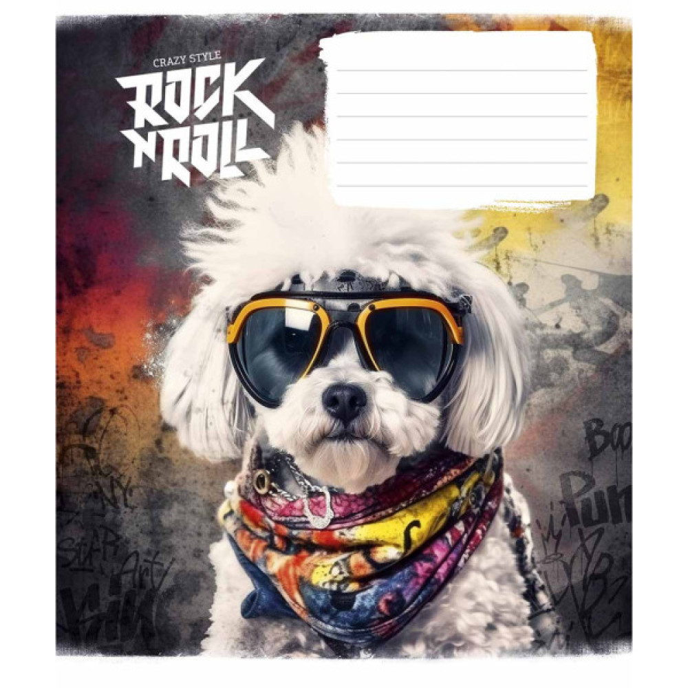 Зошит Школярик Rock star 12 аркушів коса лінія (012-3277L)