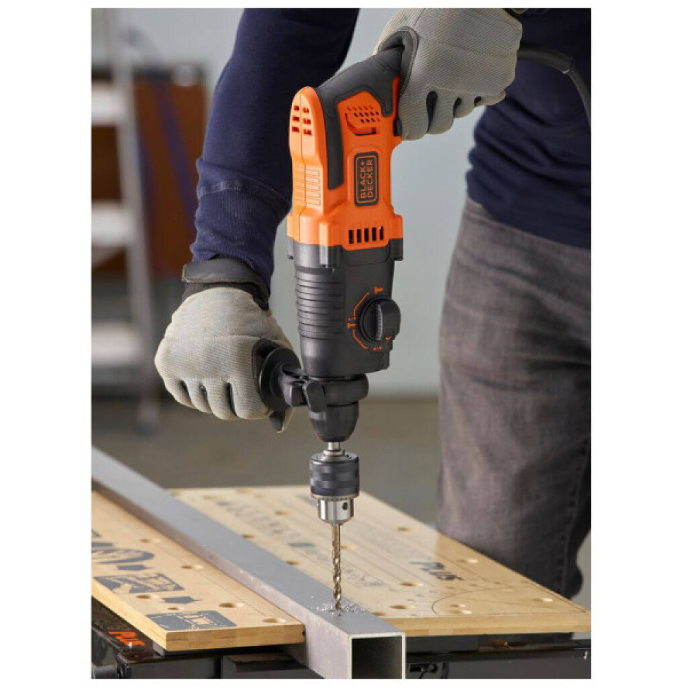 Перфоратор Black&Decker SDS-Plus, 650 Вт, 1.6 Дж, 3 режими, кейс, 3.57 кг (BEHS01)