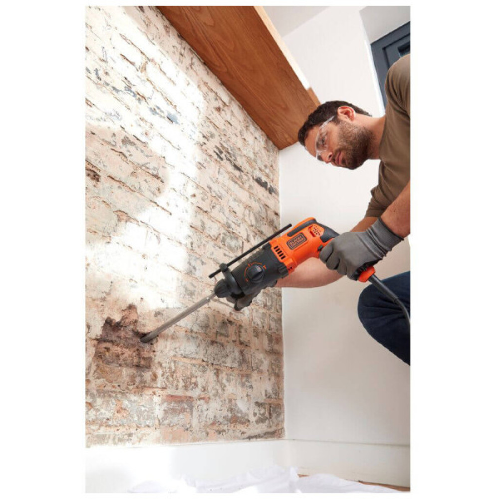 Перфоратор Black&Decker SDS-Plus, 650 Вт, 1.6 Дж, 3 режими, кейс, 3.57 кг (BEHS01)