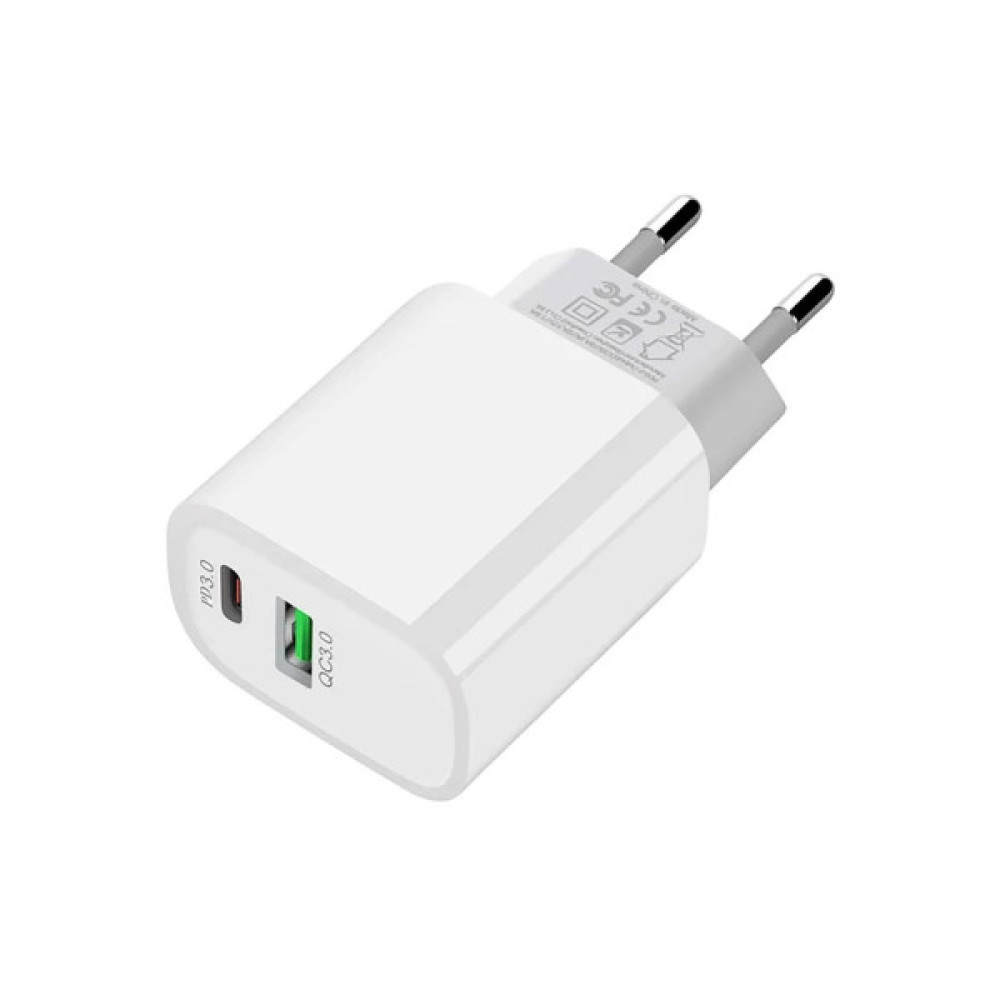Зарядний пристрій XO L64 USB-A + USB-C 18W White (L64.white)