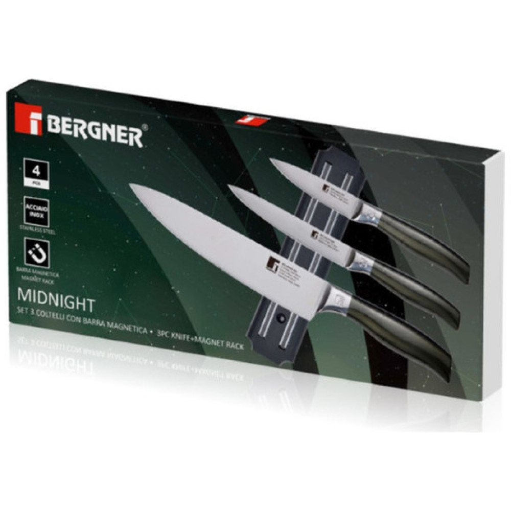 Набір ножів Bergner Midnight, 4 предмети, сталь SS2CR13NH (BG-39262-GR)