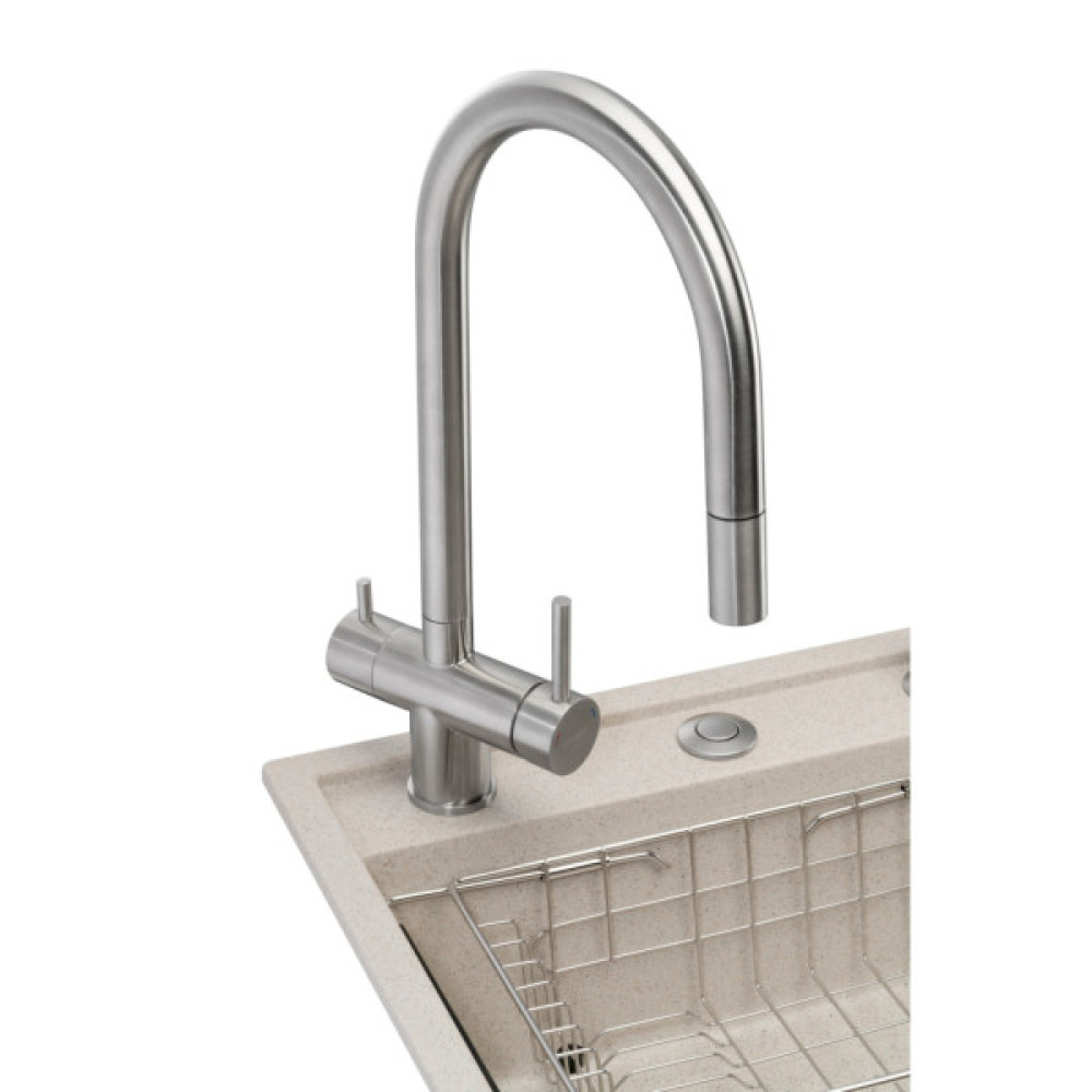 Мийка кухонна GRANADO Royal Estella terra (+ подрібнювач Algar 1000 + змішувач Ferrol inox + дозатор Redondo inox + ко (ksg0303)