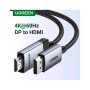Кабель мультимедійний DisplayPort M to HDMI M 2.0m V2.0 4K60Hz DP119 black UGREEN (15774)