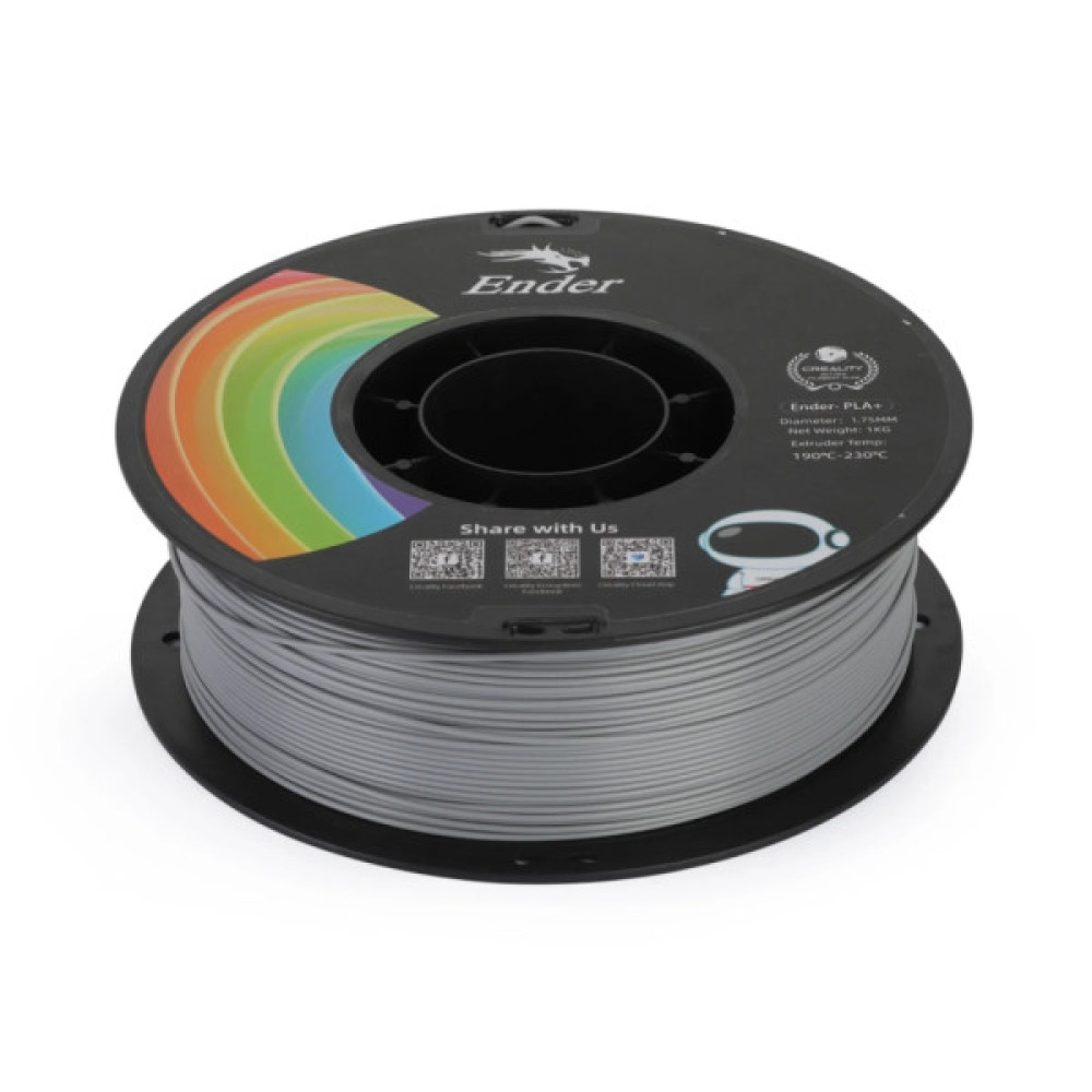 Пластик для 3D-принтера Creality PLA+ 1кг, 1.75мм, gray (3301010308)