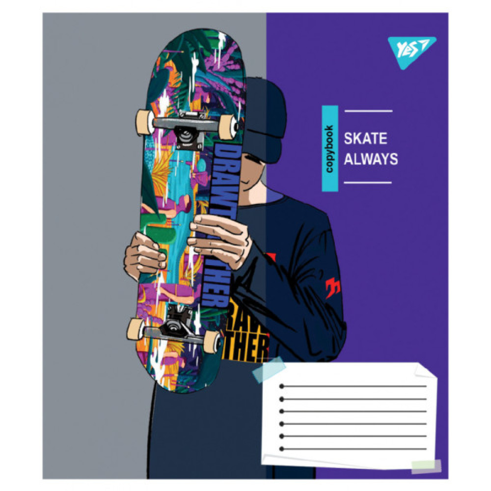 Зошит Yes Skate is always А5 48 аркушів клітинка (767814)