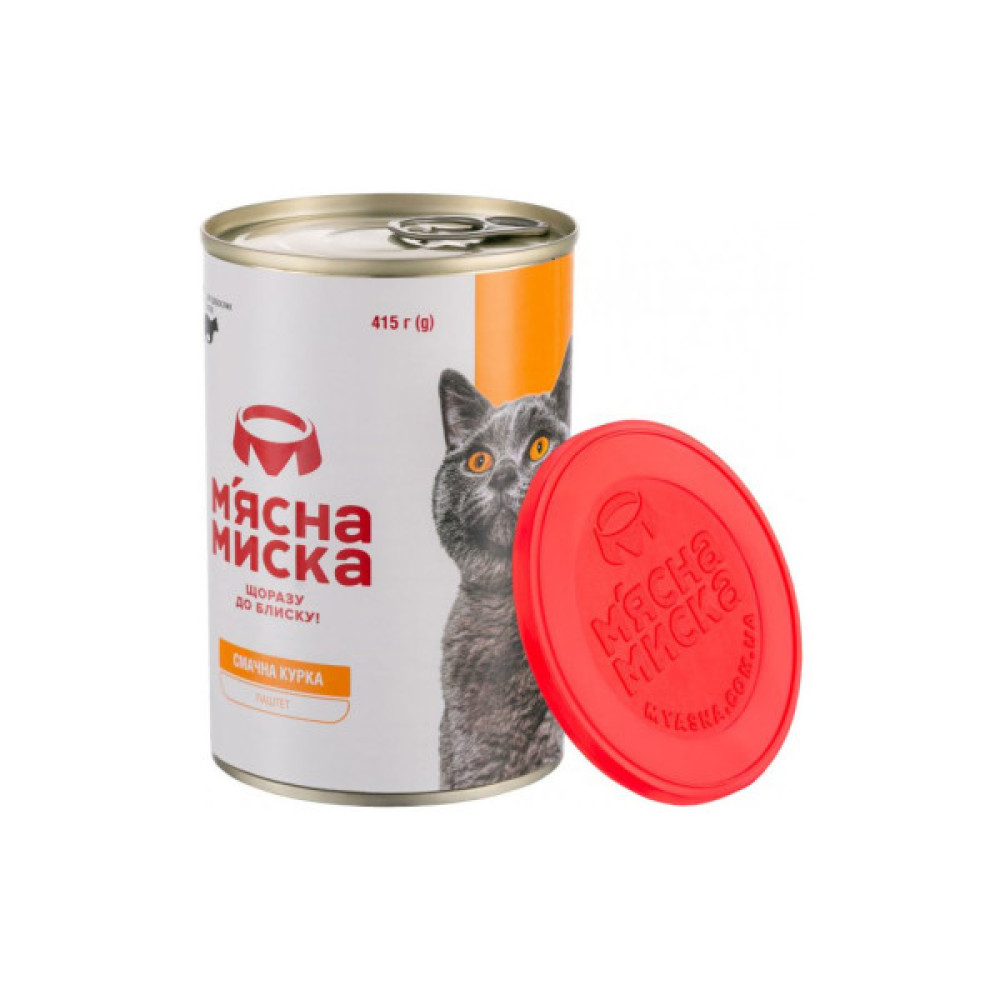 Паштет для котів М'ясна Миска з куркою 415 г (4820255190280)