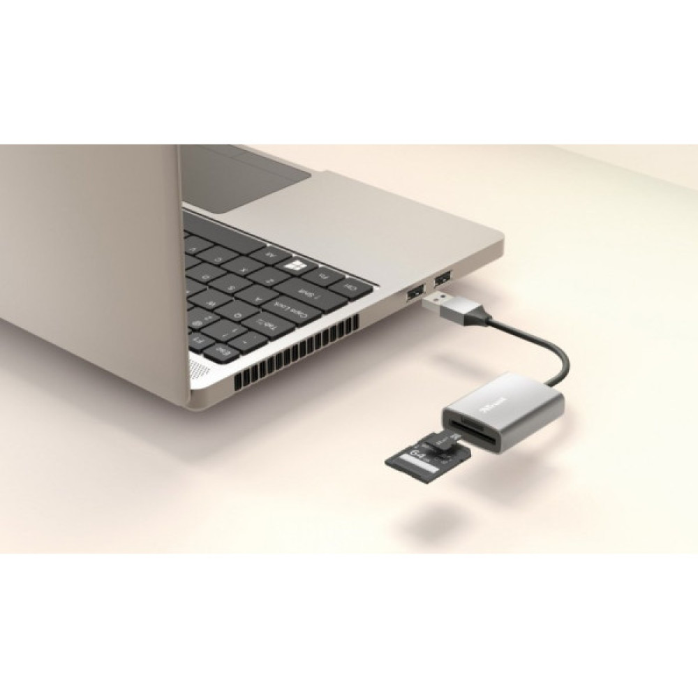 Кардрідер Trust Dalyx USB-A 3.2 > SD/microSD, Алюміній, 0.08м, Сірий