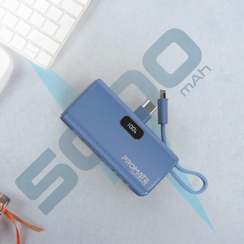Батарея універсальна Promate 5000mAh PD/20W (nanopack-5.navy)
