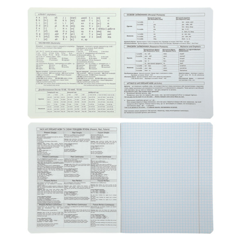 Зошит ZiBi предметний BLACK, 36 аркушів, клітинка, англійська (ZB.1730-01)