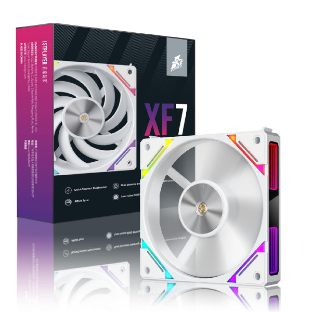 Кулер до корпусу 1stPlayer XF7 White (XF7-WH-1IN1)