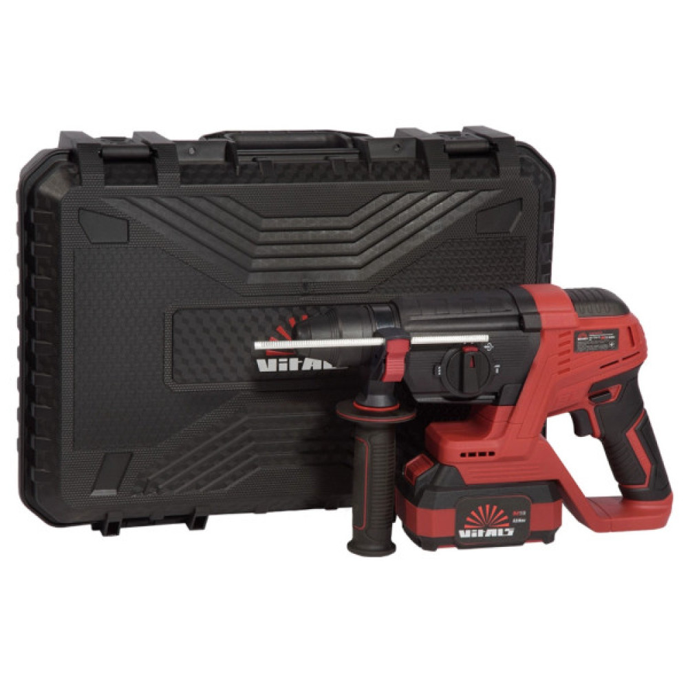Перфоратор Vitals Master, ARa 1826c BL Kit, 18V, 4Ah, 2.6J, 0-3000уд/хв, 0-950об/хв, IP21, ЗП, кейс (243624)