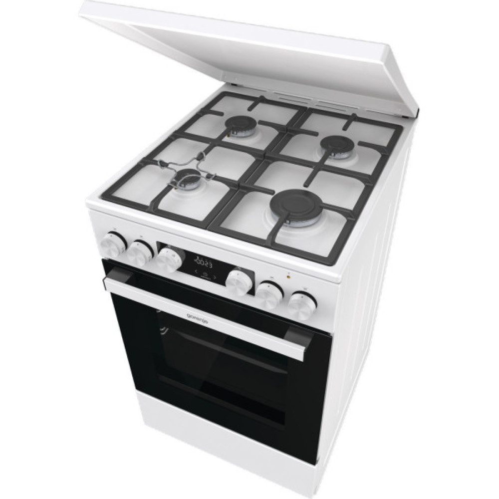 Плита Gorenje комбінована, 70л, 50x60см, IconLed, чавун, з кришкою, білий