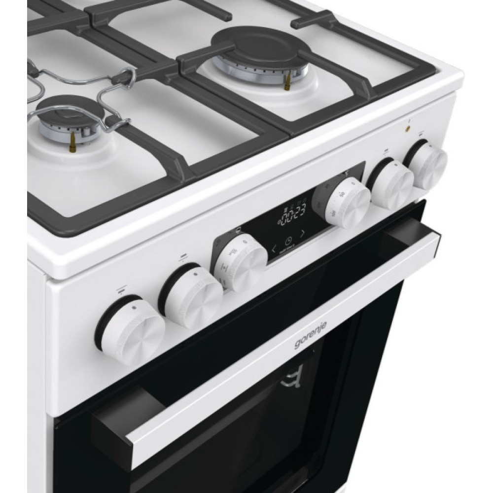 Плита Gorenje комбінована, 70л, 50x60см, IconLed, чавун, з кришкою, білий