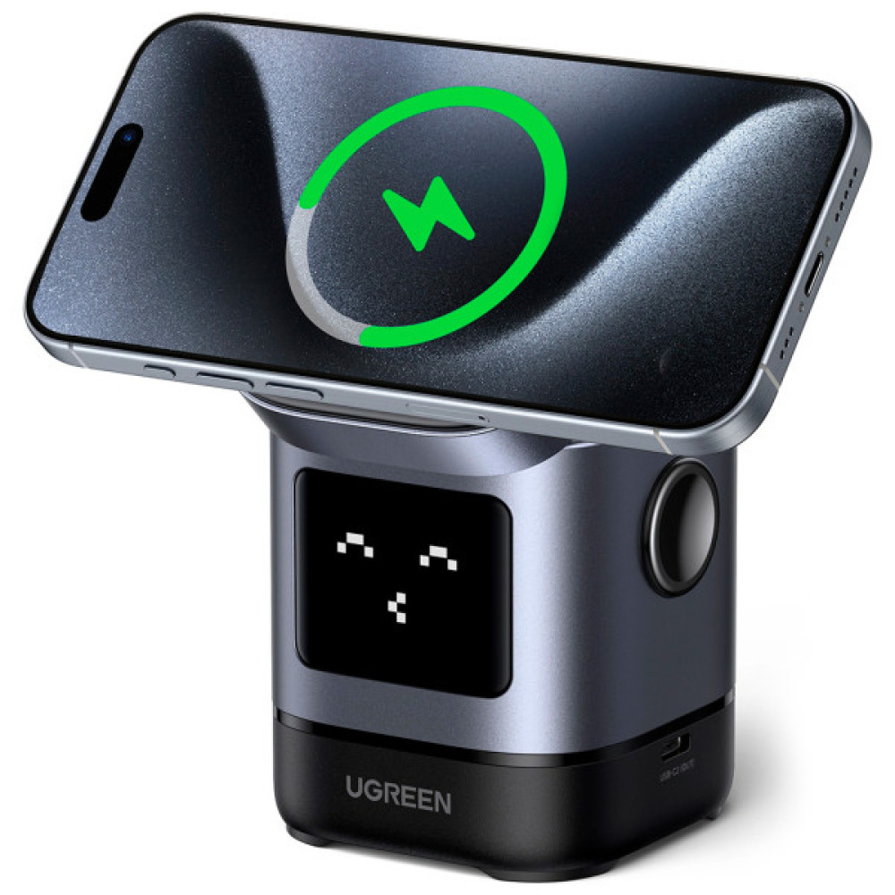 Зарядний пристрій Ugreen 2-in-1 wireless iPhone + AirPods W709 gray (45775)
