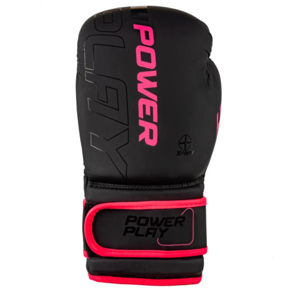 Боксерські рукавички PowerPlay 3024 Ultra Mat Чорно-Рожеві 8 унцій (PP_3024_8oz_Bl/Pink)