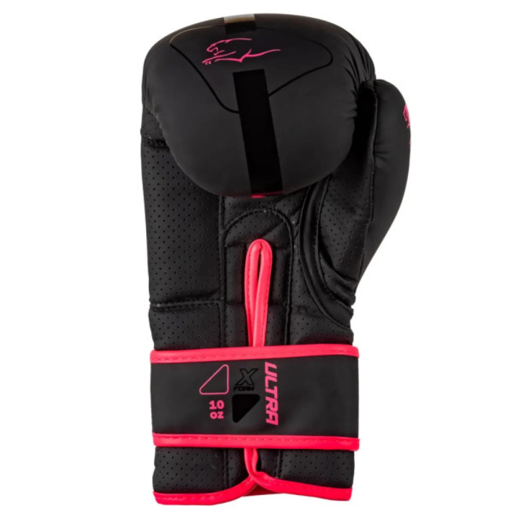 Боксерські рукавички PowerPlay 3024 Ultra Mat Чорно-Рожеві 8 унцій (PP_3024_8oz_Bl/Pink)