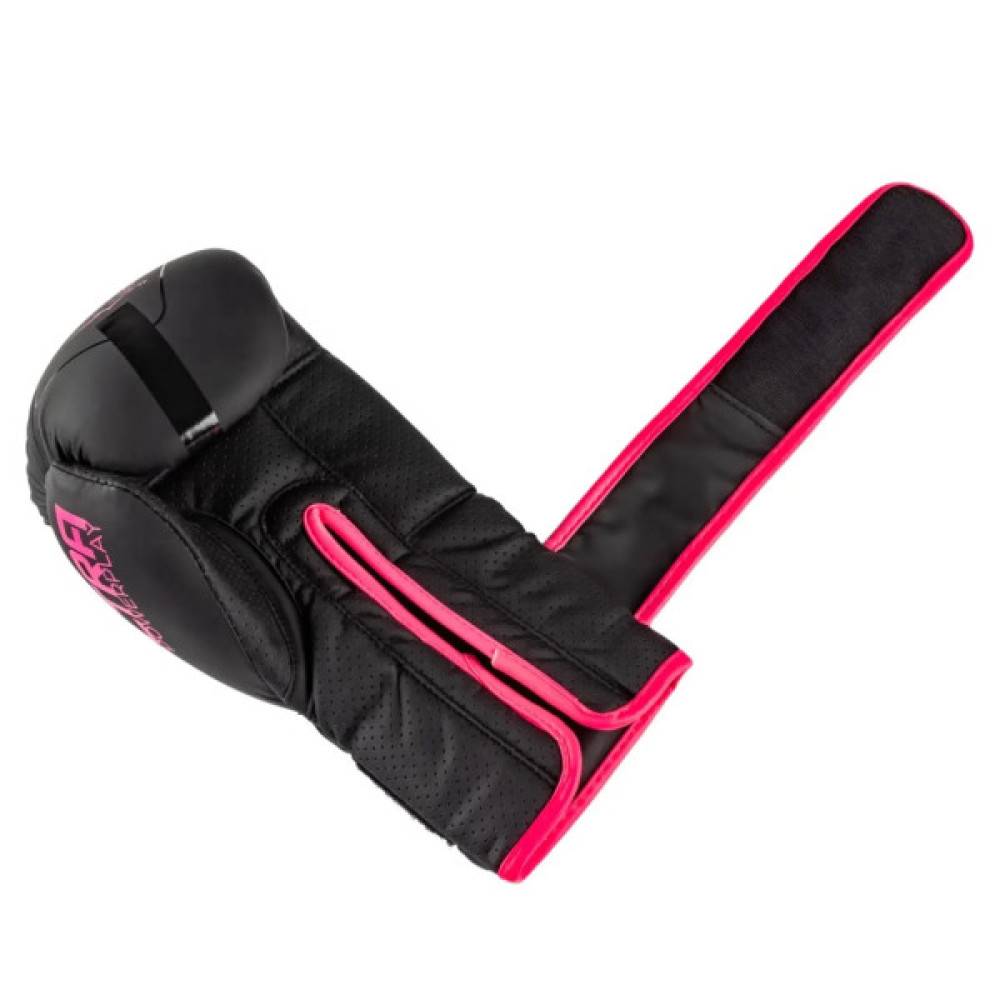 Боксерські рукавички PowerPlay 3024 Ultra Mat Чорно-Рожеві 8 унцій (PP_3024_8oz_Bl/Pink)