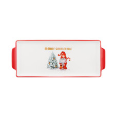 Блюдо Ardesto Christmas Gnomes, 30х12см, порцеляна, прямокутна (AR3061)