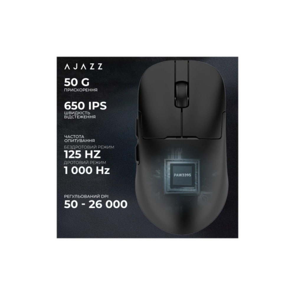 Мишка Ajazz AJ159PRO Wireless/Bluetooth/USB Charging Dock Black (AJ159-PRO-B)