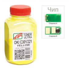 Тонер OKI C301/321, 50g Yellow+chip AHK (1505328)