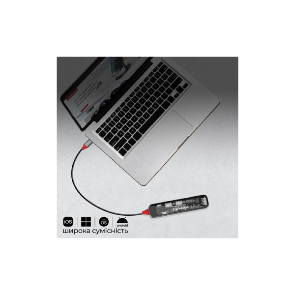 Концентратор Promate USB-C 7-in-1 Promate transhub-lite (transhub-lite)