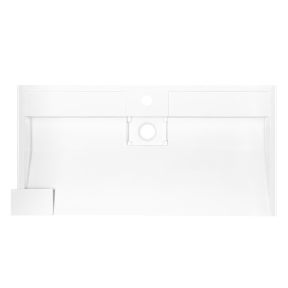 Раковина, умивальник ARDESTO Anna, штучний камінь, прямокут., з отвором для змішувача, без переливу, 900х455х110мм, накладний, білий