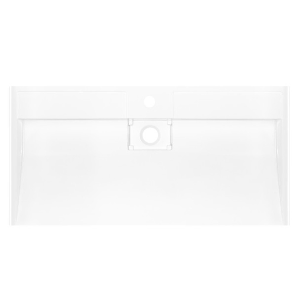 Раковина, умивальник ARDESTO Anna, штучний камінь, прямокут., з отвором для змішувача, без переливу, 900х455х110мм, накладний, білий