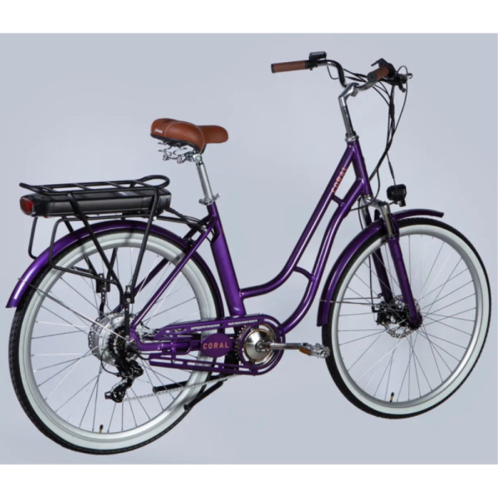 Електровелосипед Dorozhnik 28" eCORAL DD FR рама-19" 48B 13А*г 500Вт 2026 фіолетово-синій (ELB-D-28-116)