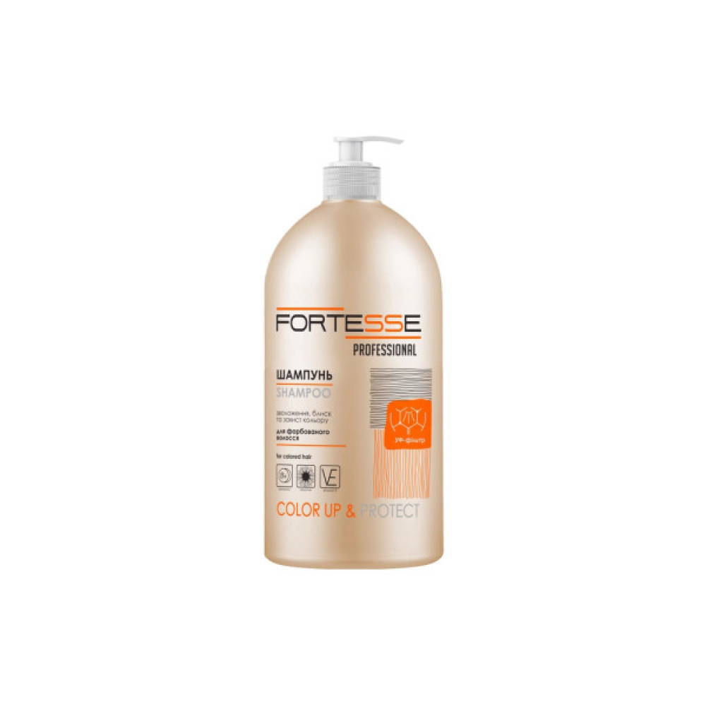 Шампунь Fortesse Professional Color Up & Protect Для фарбованого волосся Стійкість кольору 1000 мл (4820000306171)