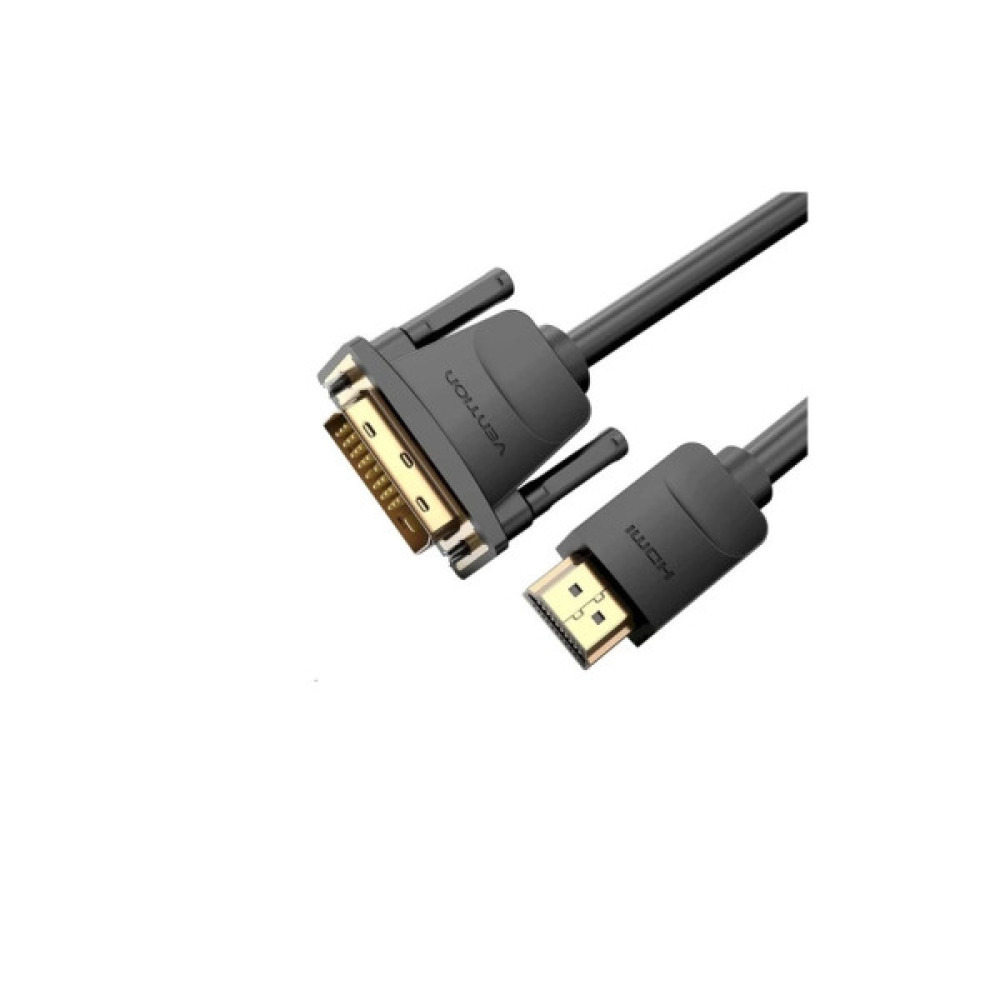 Кабель мультимедійний HDMI M to DVI M 1.0m black Vention (ABFBF)