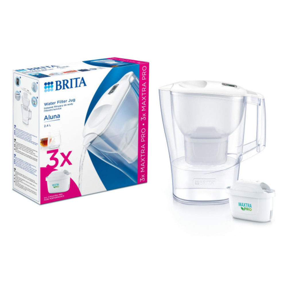 Фільтр-глечик Brita Aluna Memo MXPro 2.4л (1.4л очищеної води) + 3 картриджа білий